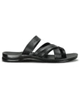 Paragon Men's Slip-on Black Sandals for Men | Comfortable Sole & Durable
