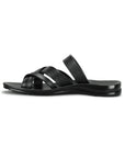 Paragon Men's Slip-on Black Sandals for Men | Comfortable Sole & Durable
