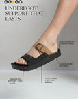 Paragon Men Sandals Dual Buckle Flat Slip On for Comfortable Cushioned Soft Footbed for All Day Use