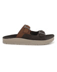 Paragon Men Sandals Dual Buckle Flat Slip On for Comfortable Cushioned Soft Footbed for All Day Use