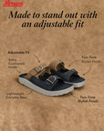 Paragon Men Sandals Dual Buckle Flat Slip On for Comfortable Cushioned Soft Footbed for All Day Use