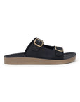 Paragon Men Sandals Dual Buckle Flat Slip On for Comfortable Cushioned Soft Footbed for All Day Use