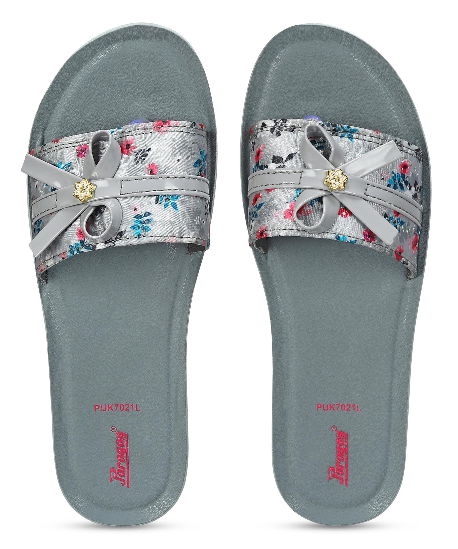 Paragon Women's Grey Sliders with Cushioned Sole for Everyday Use