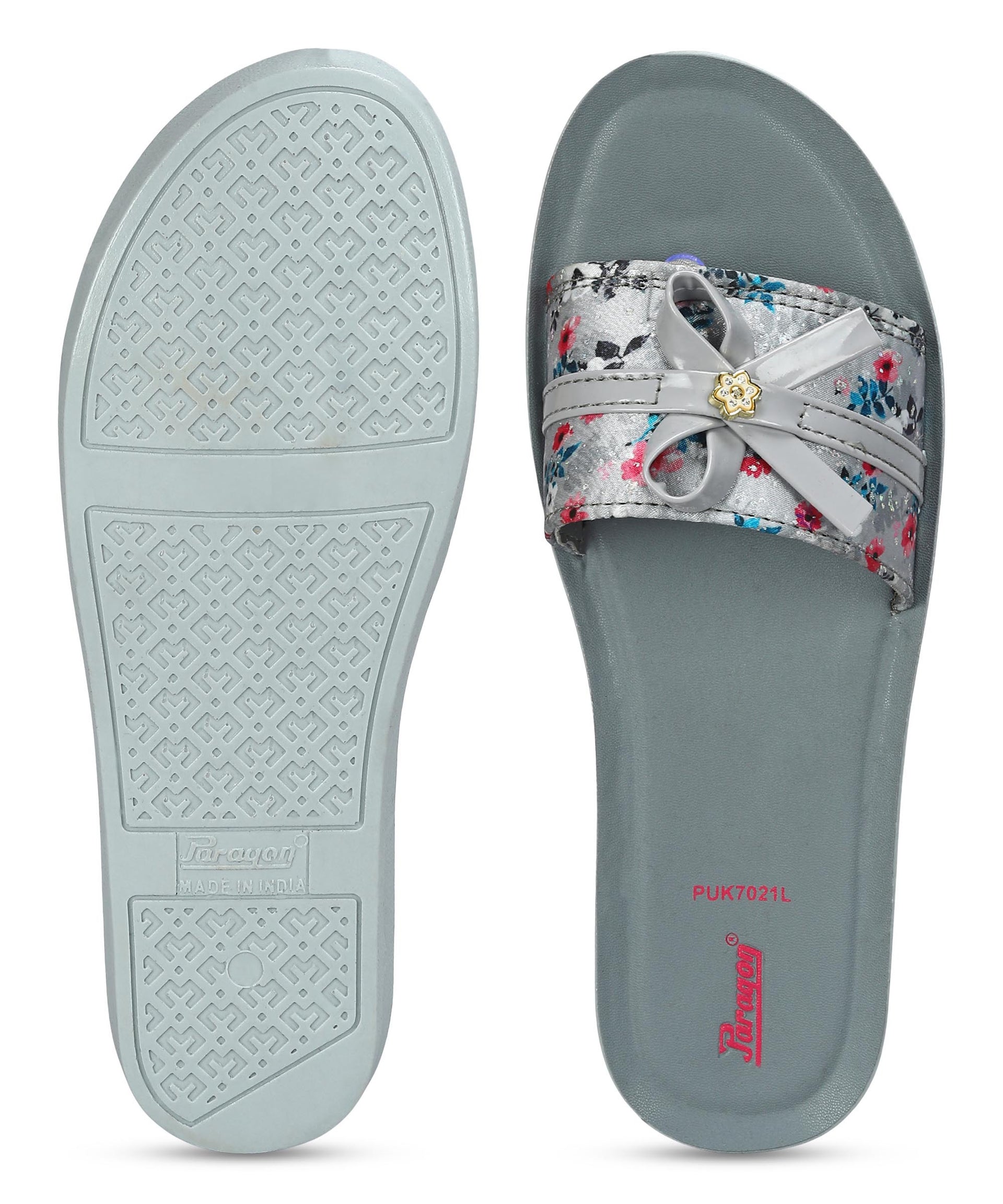 Paragon Women's Grey Sliders with Cushioned Sole for Everyday Use