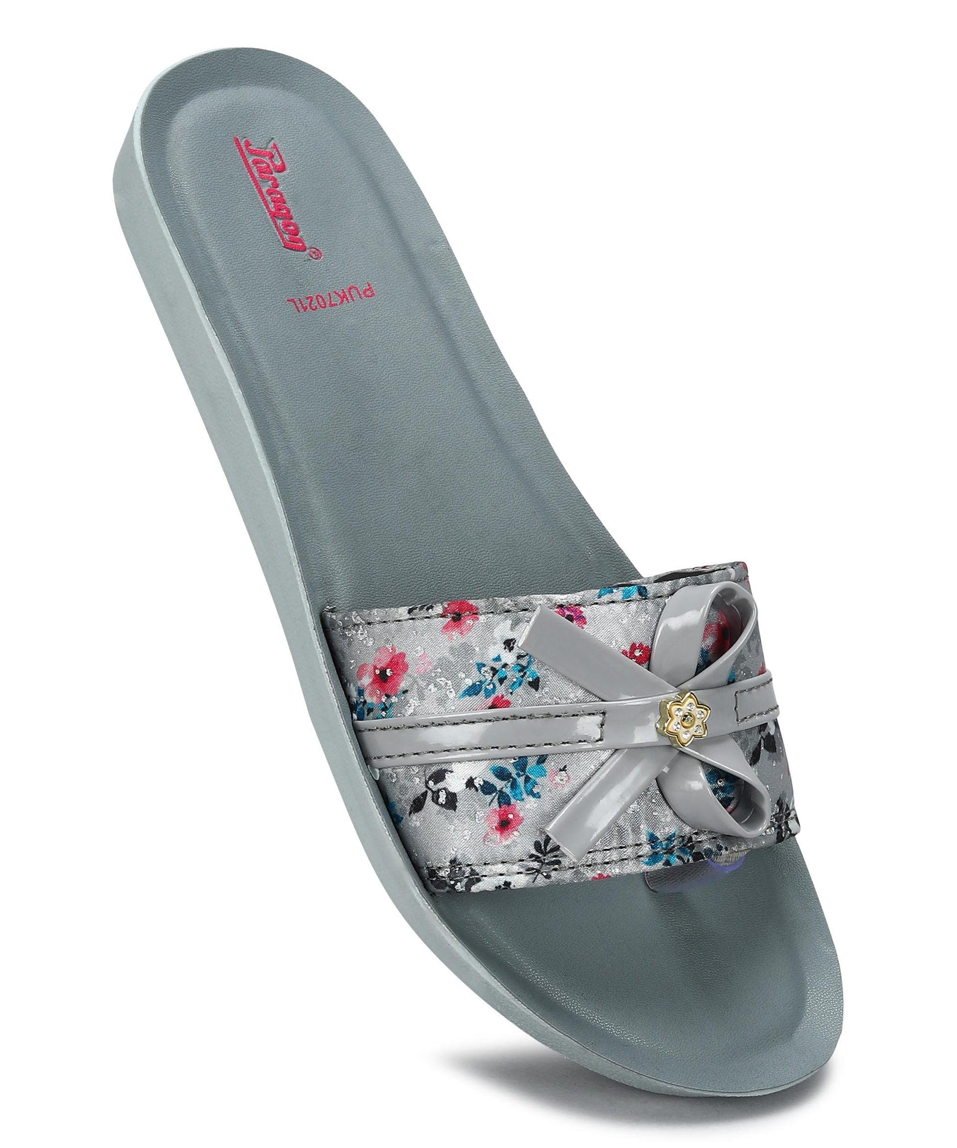 Paragon Women's Grey Sliders with Cushioned Sole for Everyday Use