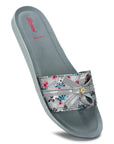 Paragon Women's Grey Sliders with Cushioned Sole for Everyday Use
