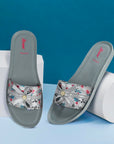 Paragon Women's Grey Sliders with Cushioned Sole for Everyday Use