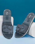 Paragon PUK7025L Women's Blue-Grey Sliders with Cushioned Sole for Everyday Use