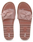 Paragon PUK7025L Womens Pink-Grey Sliders with Cushioned Sole for Everyday Use