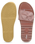 Paragon PUK7025L Womens Pink-Grey Sliders with Cushioned Sole for Everyday Use