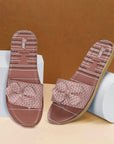 Paragon PUK7025L Womens Pink-Grey Sliders with Cushioned Sole for Everyday Use