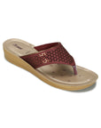Paragon Women's Slip On Flat Maroon Sandals | Durable Dailywear Sandals