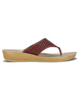 Paragon Women's Slip On Flat Maroon Sandals | Durable Dailywear Sandals
