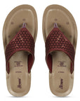 Paragon Women's Slip On Flat Maroon Sandals | Durable Dailywear Sandals
