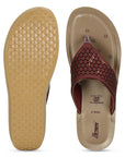 Paragon Women's Slip On Flat Maroon Sandals | Durable Dailywear Sandals