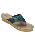 Paragon Women's Slip On Flat Peacock Blue Sandals | Durable Dailywear Sandals