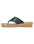 Paragon Women's Slip On Flat Peacock Blue Sandals | Durable Dailywear Sandals