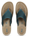 Paragon Women's Slip On Flat Peacock Blue Sandals | Durable Dailywear Sandals