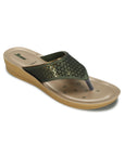 Paragon Women's Slip On Flat Pista Green Sandals | Durable Dailywear Sandals