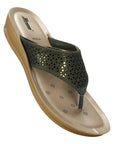 Paragon Women's Slip On Flat Pista Green Sandals | Durable Dailywear Sandals