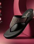 Paragon PUK7036L_BLK Women Fashion Wedges | Lightweight Slip-On Slippers with Cushioned Footbed & Strong Grip Sole