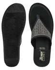 Paragon PUK7036L_BLK Women Fashion Wedges | Lightweight Slip-On Slippers with Cushioned Footbed & Strong Grip Sole