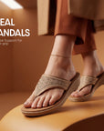 Paragon PUK7036L_TAN Women Fashion Wedges | Lightweight Slip-On Slippers with Cushioned Footbed & Strong Grip Sole