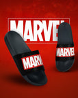 Marvel EVMK10922G Men's Black Sliders | Trendy Sliders with Durable & Cushioned Sole Construction | Waterproof & Lightweight, Perfect for Everyday Casual Wear