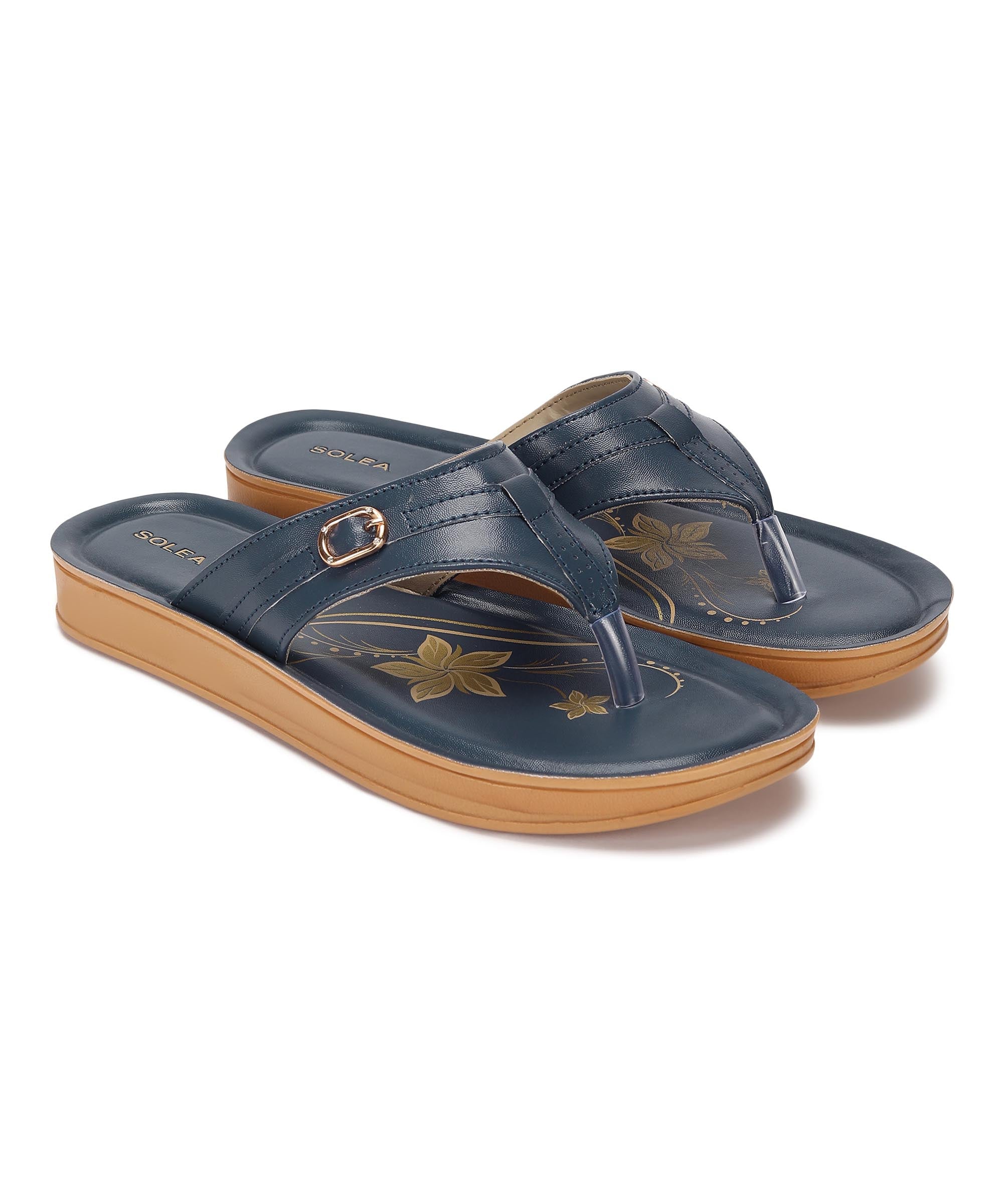 Blue leather outlet sandals womens