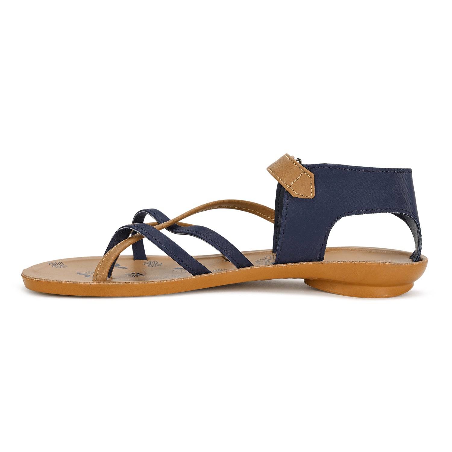 Womens navy discount blue flat sandals