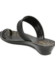 Women's Black PVC Mascara Sandals