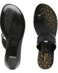 Women's Black PVC Mascara Sandals