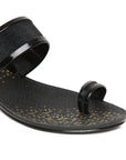 Women's Black PVC Mascara Sandals