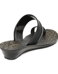Women's Black PVC Mascara Sandals