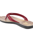 Women's Maroon Fabric Rexine Sandals (PU7074L_MAR)