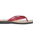 Women's Maroon Fabric Rexine Sandals (PU7074L_MAR)