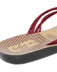 Women's Maroon Fabric Rexine Sandals (PU7074L_MAR)