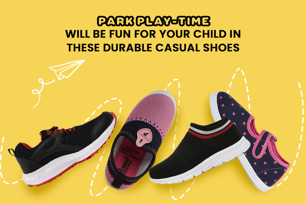 Park play-time will be fun for your child in these durable casual shoes