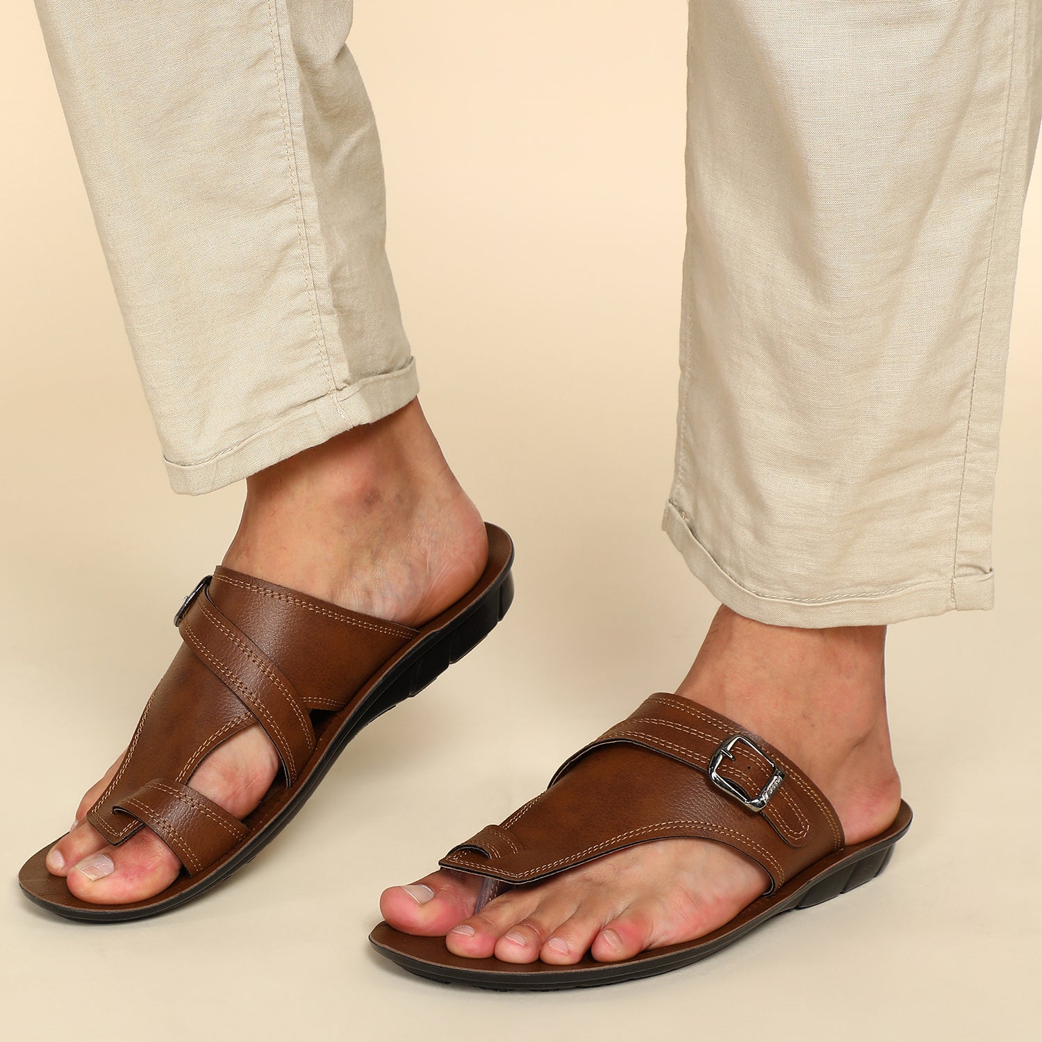 Buy Men Tan Ethnic Pathani Sandals Online | SKU: 60-1459-23-41-Metro Shoes
