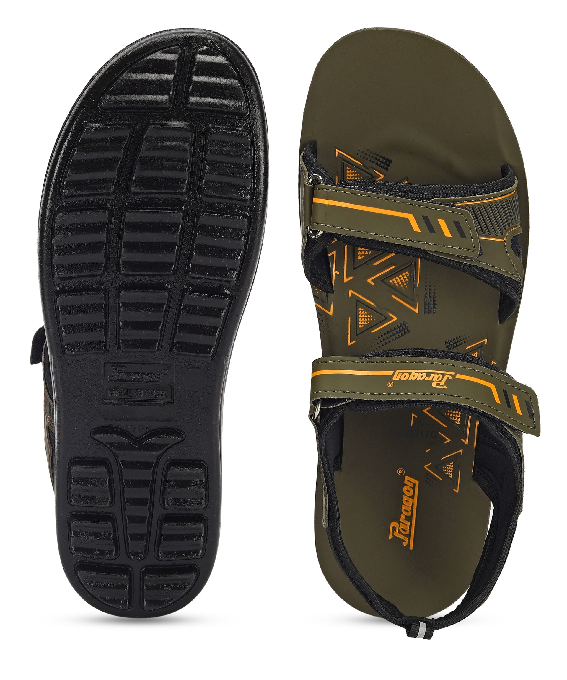 Paragon PUK2217G Men Stylish Velcro Sandals | Comfortable Sporty Sandals for Daily Outdoor Use | Casual Athletic Sandals with Cushioned Soles