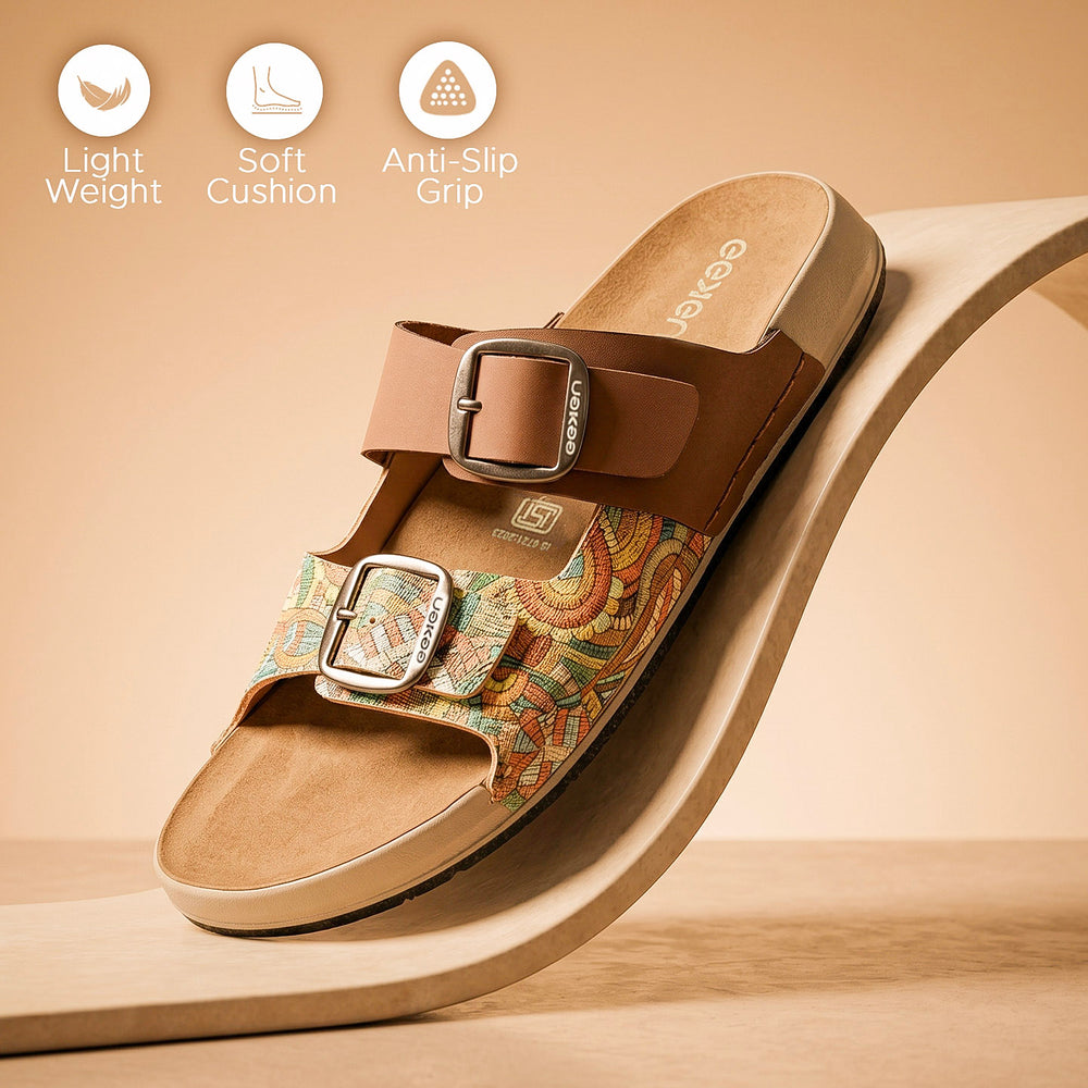 Paragon Women's Sandals | Stylish Slip On Flat Sandals with Cushioned Soles | Comfortable Everyday Sandals for Outdoor Use
