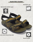 Paragon PUK2217G Men Stylish Velcro Sandals | Comfortable Sporty Sandals for Daily Outdoor Use | Casual Athletic Sandals with Cushioned Soles