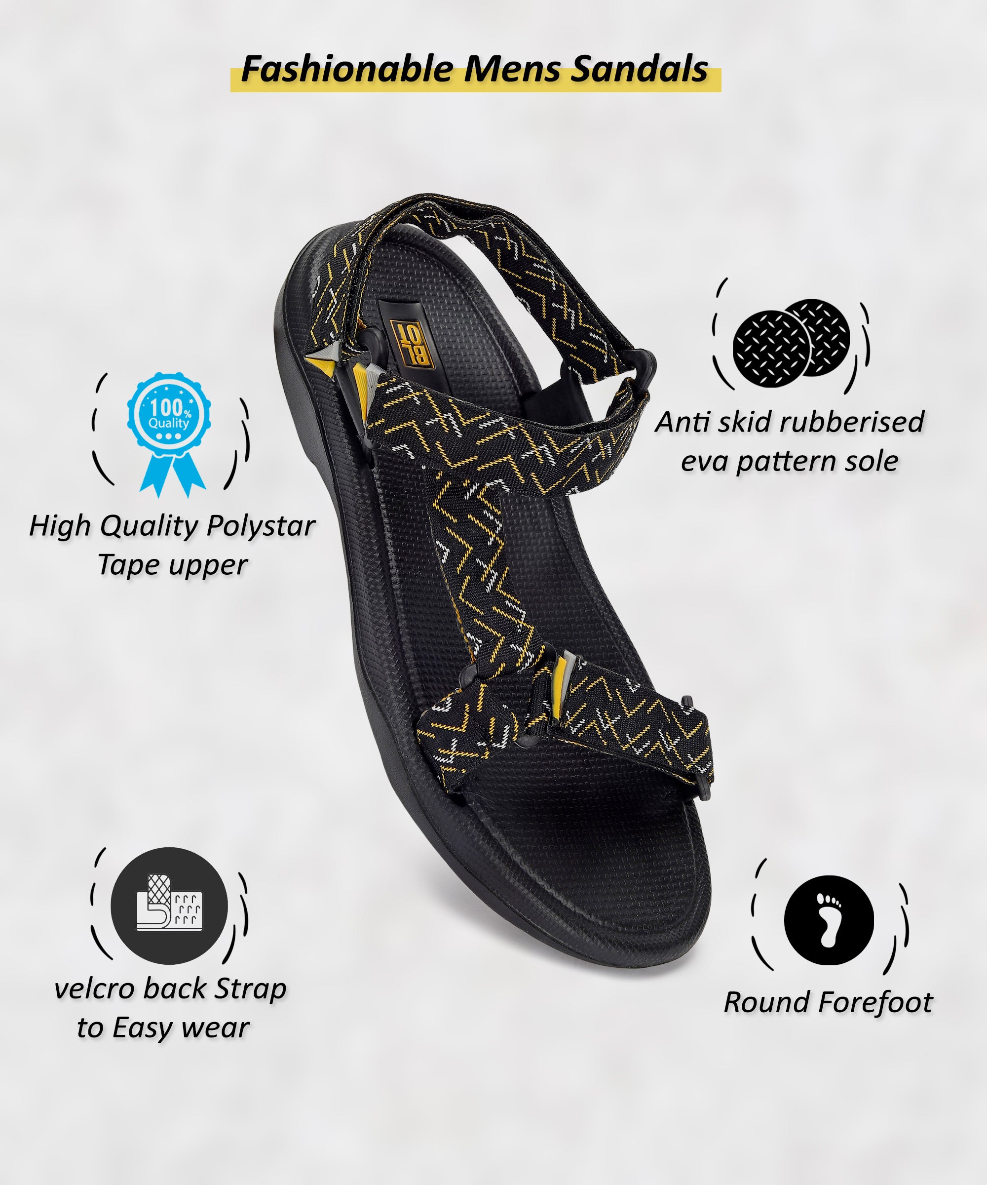 Paragon Blot EVK1416G Men Stylish Sandals | Comfortable Sandals for Daily Outdoor Use | Casual Formal Sandals with Cushioned Soles