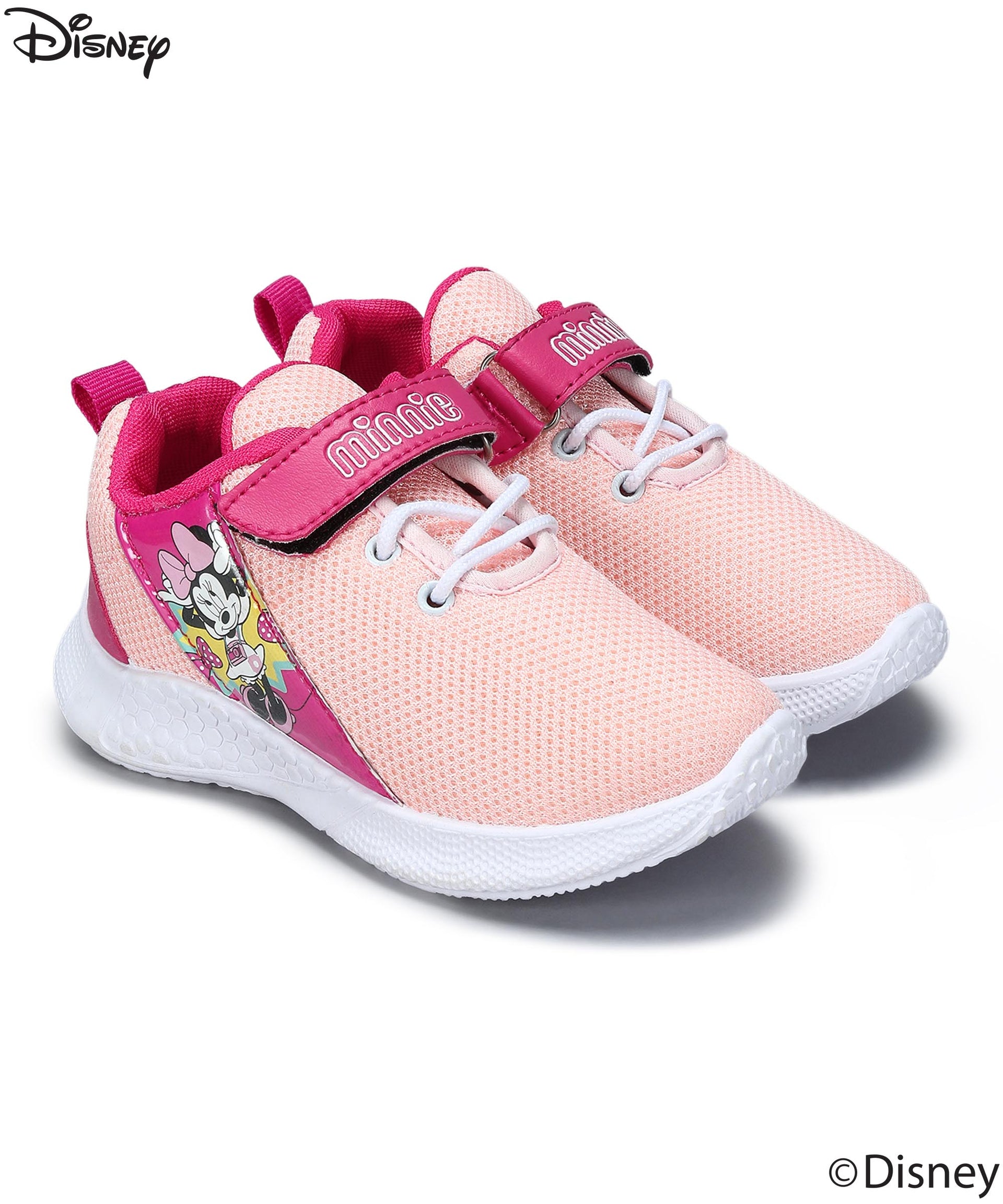 Paragon Disney Girls Peach Casual Shoes with Velcro | Sneakers for Everyday Use