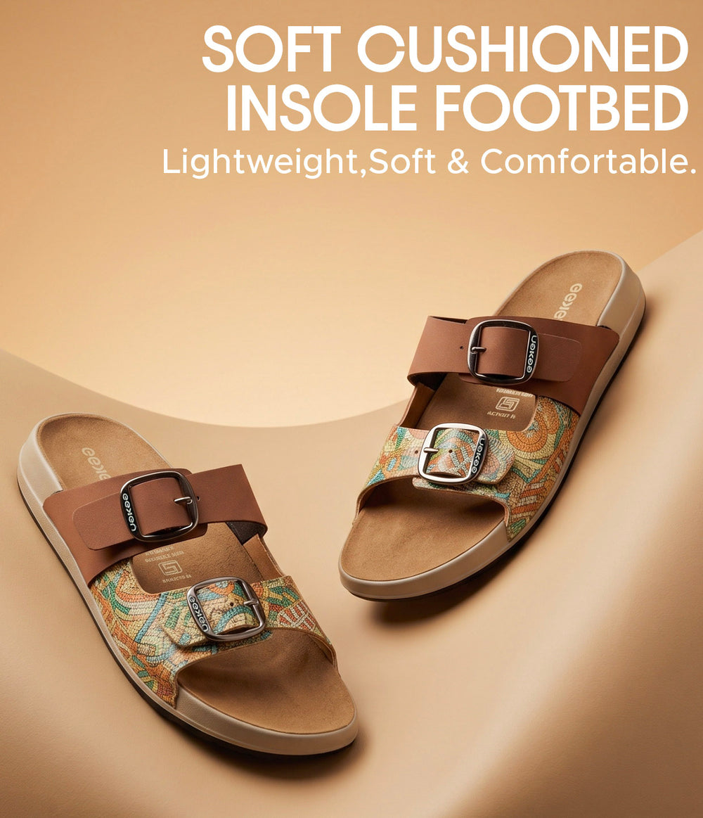 Paragon Women's Sandals | Stylish Slip On Flat Sandals with Cushioned Soles | Comfortable Everyday Sandals for Outdoor Use