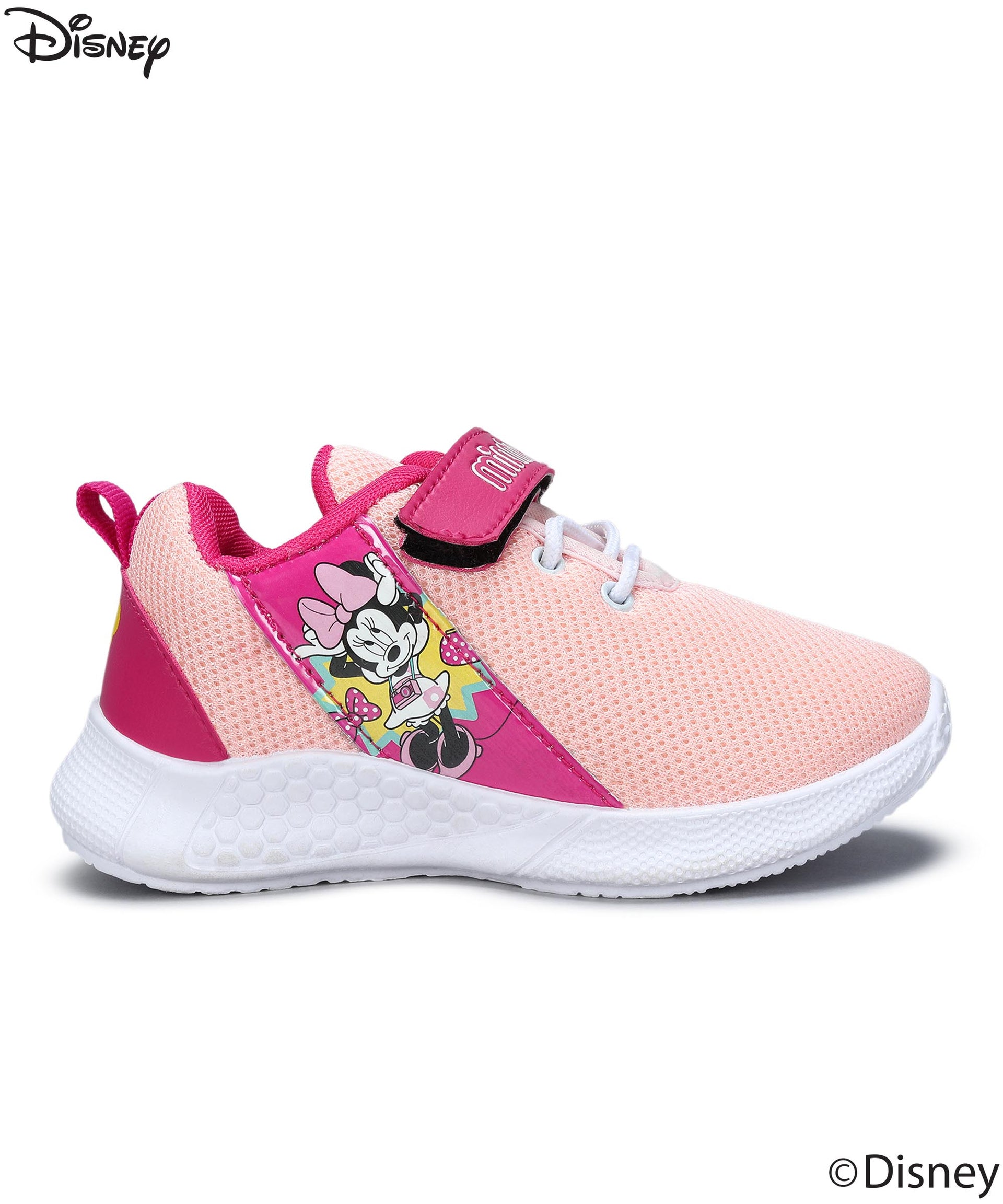 Paragon Disney Girls Peach Casual Shoes with Velcro | Sneakers for Everyday Use