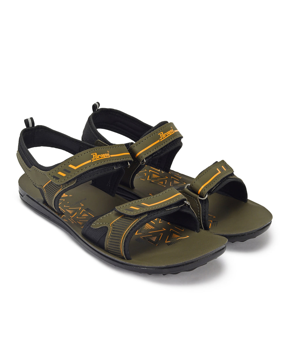 Paragon PUK2217G Men Stylish Velcro Sandals | Comfortable Sporty Sandals for Daily Outdoor Use | Casual Athletic Sandals with Cushioned Soles