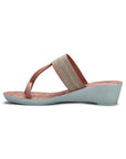 Paragon Women's Peach Wedge Sandals with Cushioned Sole and Sturdy Construction for Everyday Use