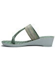 Paragon Women's Green Wedge Sandals with Cushioned Sole and Sturdy Construction for Everyday Use