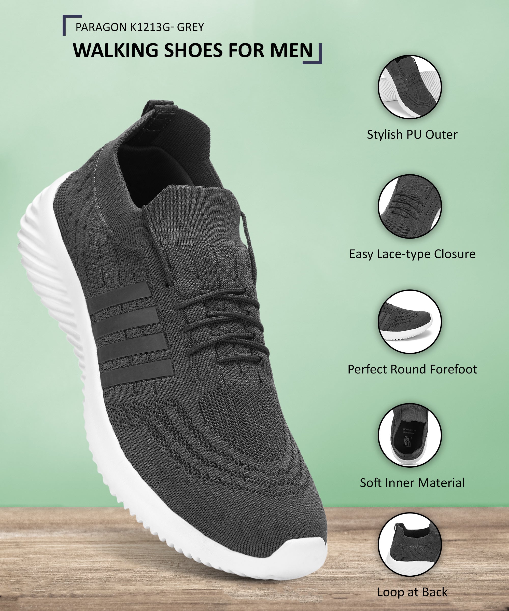 Paragon K1213G Men Walking, Running, Training, Cricket, Gym